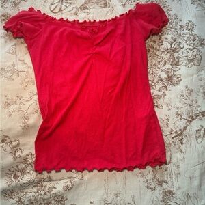 Women's Red Off-Shoulder Top
